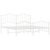 Metal Bed Frame without Mattress with Footboard White 183x213cm