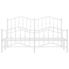 Metal Bed Frame without Mattress with Footboard White 183x213cm