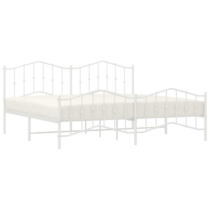 Bed Frame | White | Steel | 200x200 cm | Bed Frame | Rectangular | Modern