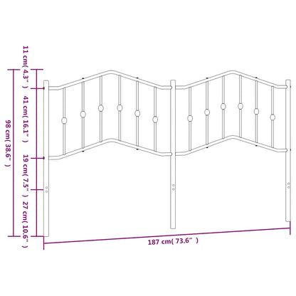 Metal Replace Headboard White 180 cm