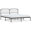 Metal Bed Frame with Headboard Black 183x213 cm
