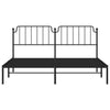 Metal Bed Frame with Headboard Black 183x213 cm