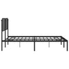 Metal Bed Frame with Headboard Black 183x213 cm