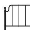Metal Bed Frame with Headboard Black 183x213 cm