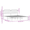 Metal Bed Frame with Headboard Black 183x213 cm