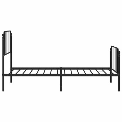 Metal Bed Frame without Mattress with Footboard Black 100x200cm