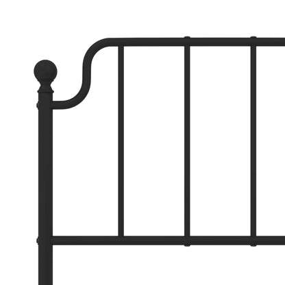 Metal Bed Frame without Mattress with Footboard Black 120x200cm