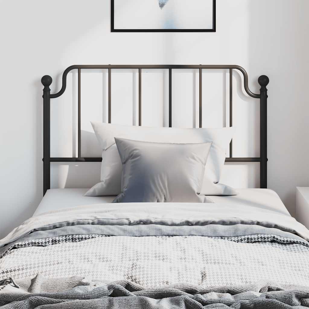 Metal Replace Headboard Black 100 cm