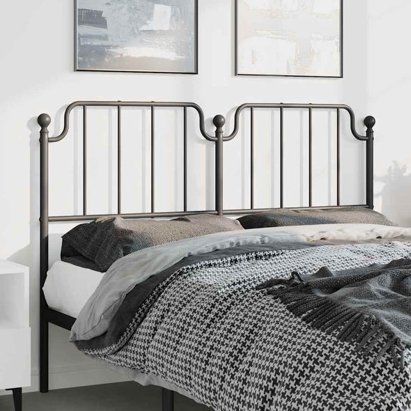 Metal Headboard Black 135 cm