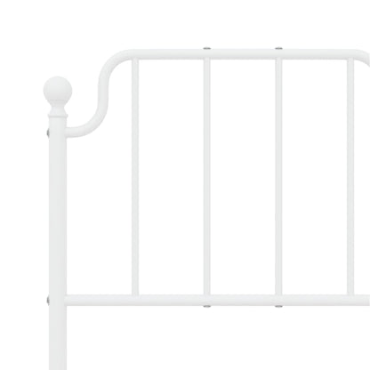Metal Bed Frame without Mattress with Headboard White 120x200cm
