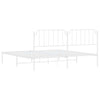 Metal Bed Frame without Mattress with Headboard White 193x203cm