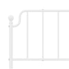 Metal Bed Frame without Mattress with Headboard White 193x203cm
