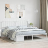 Metal Bed Frame without Mattress with Headboard White 193x203cm