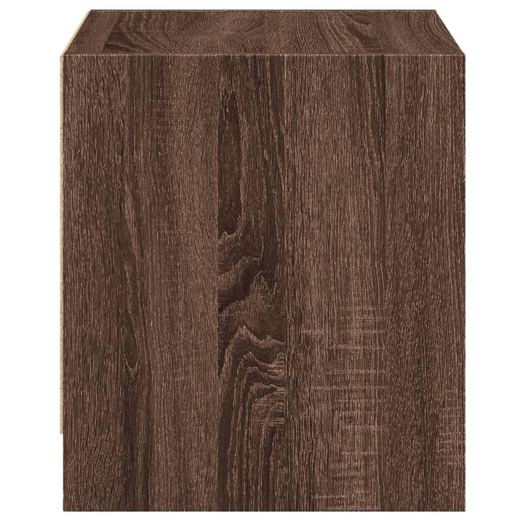 Bedside Cabinets with Glass Doors 2 pcs Brown Oak 35x37x42 cm