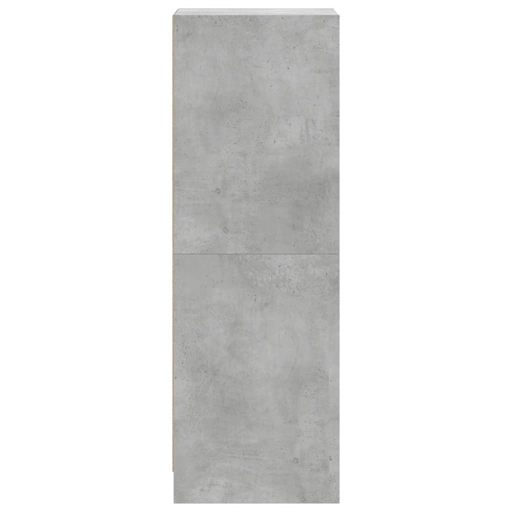 Highboard with Glass Doors Concrete Grey 35x37x109 cm
