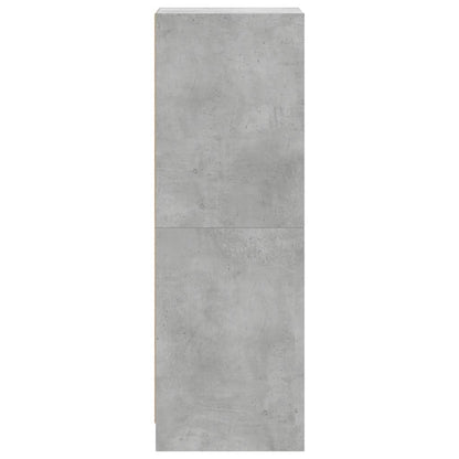 Highboard with Glass Doors Concrete Grey 35x37x109 cm