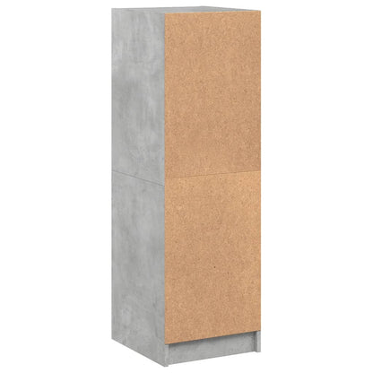 Highboard with Glass Doors Concrete Grey 35x37x109 cm