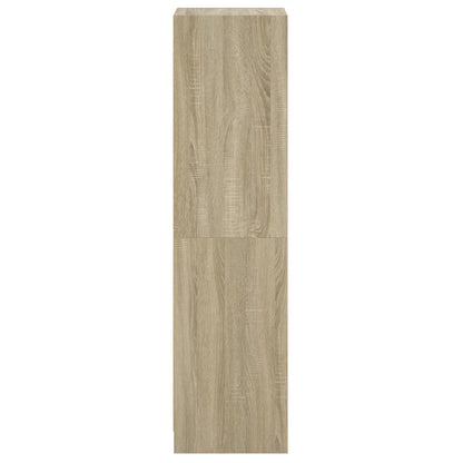 Highboard with Glass Doors Sonoma Oak 35x37x142 cm