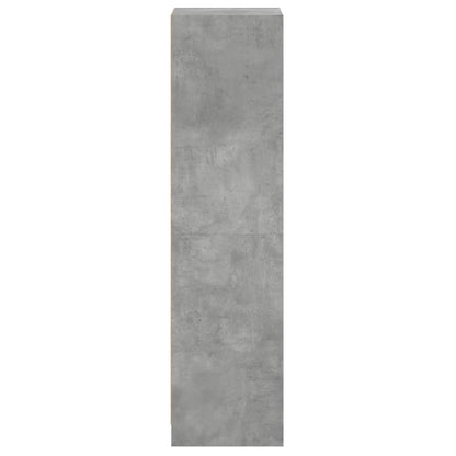 Highboard with Glass Doors Concrete Grey 35x37x142 cm