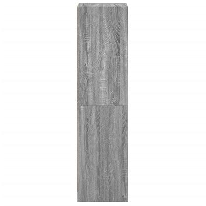 Highboard with Glass Doors Grey Sonoma 35x37x142 cm
