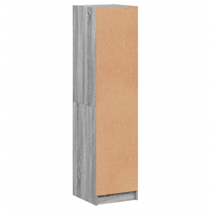 Highboard with Glass Doors Grey Sonoma 35x37x142 cm