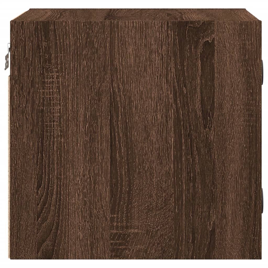 Bedside Cabinets with Glass Doors 2 pcs Brown Oak 35x37x35 cm