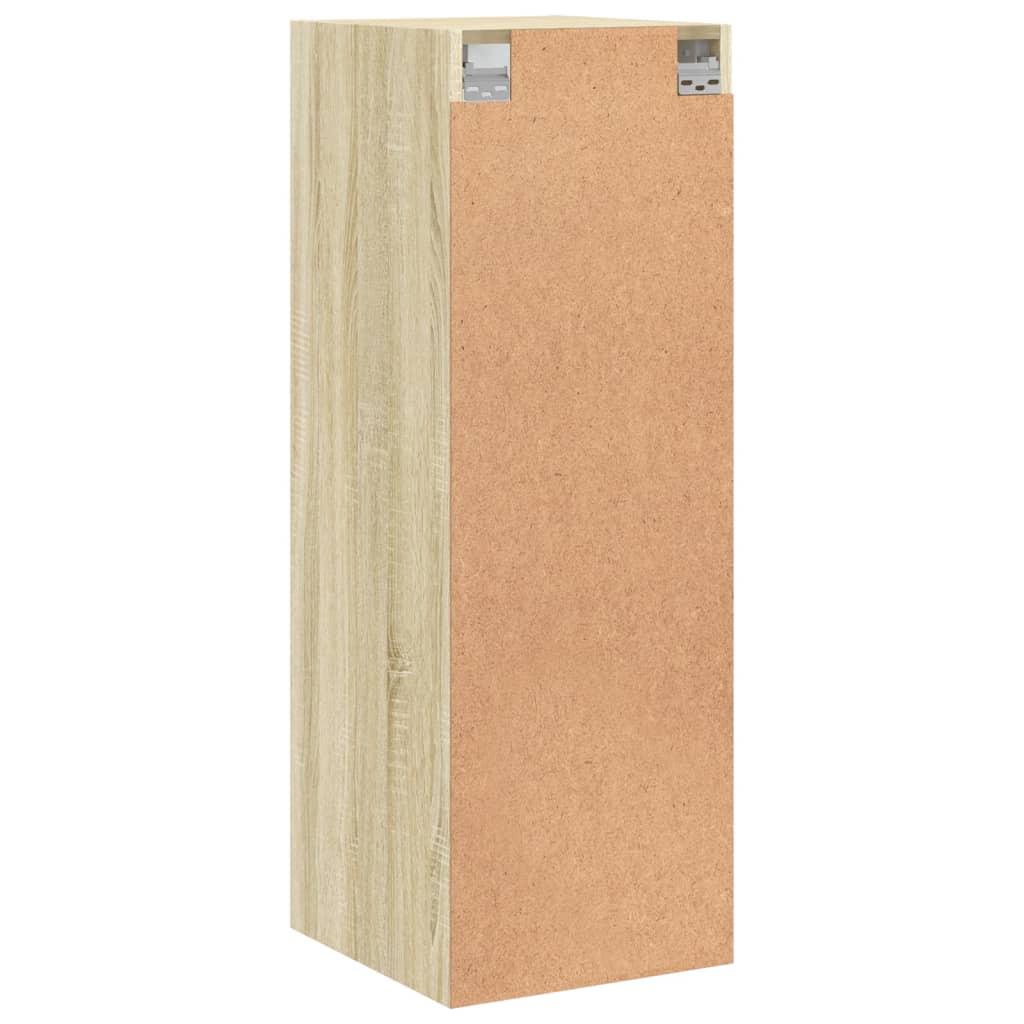 Wall Cabinet with Glass Doors Sonoma Oak 35x37x100 cm