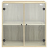 Wall Cabinet with Glass Doors Sonoma Oak 68x37x68.5 cm