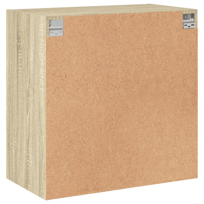 Wall Cabinet with Glass Doors Sonoma Oak 68x37x68.5 cm