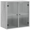 Wall Cabinet with Glass Doors Grey Sonoma 68x37x68.5 cm