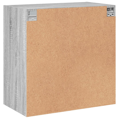 Wall Cabinet with Glass Doors Grey Sonoma 68x37x68.5 cm