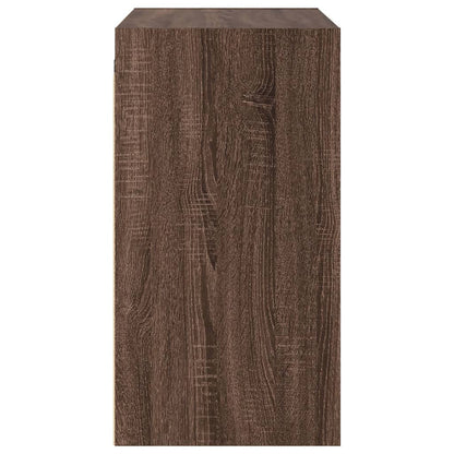 Wall Cabinet with Glass Doors Brown Oak 68x37x68.5 cm