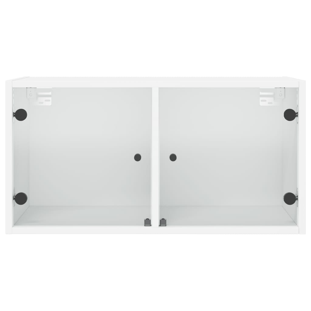 Wall Cabinet with Glass Doors White 68.5x37x35 cm