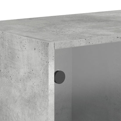 Wall Cabinets with Glass Doors 2 pcs Concrete Grey 68.5x37x35 cm