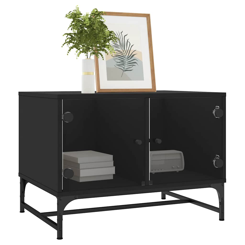 Coffee Table | Black | Engineered wood, glass, steel | Medium