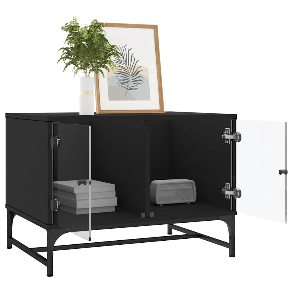 Coffee Table | Black | Engineered wood, glass, steel | Medium