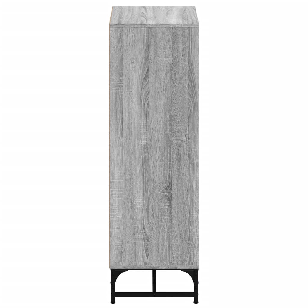 Highboard with Glass Doors Grey Sonoma 35x37x120 cm