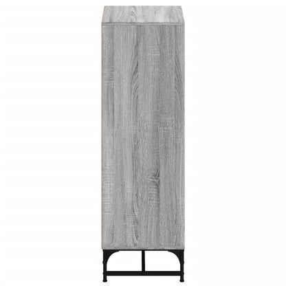 Highboard with Glass Doors Grey Sonoma 35x37x120 cm