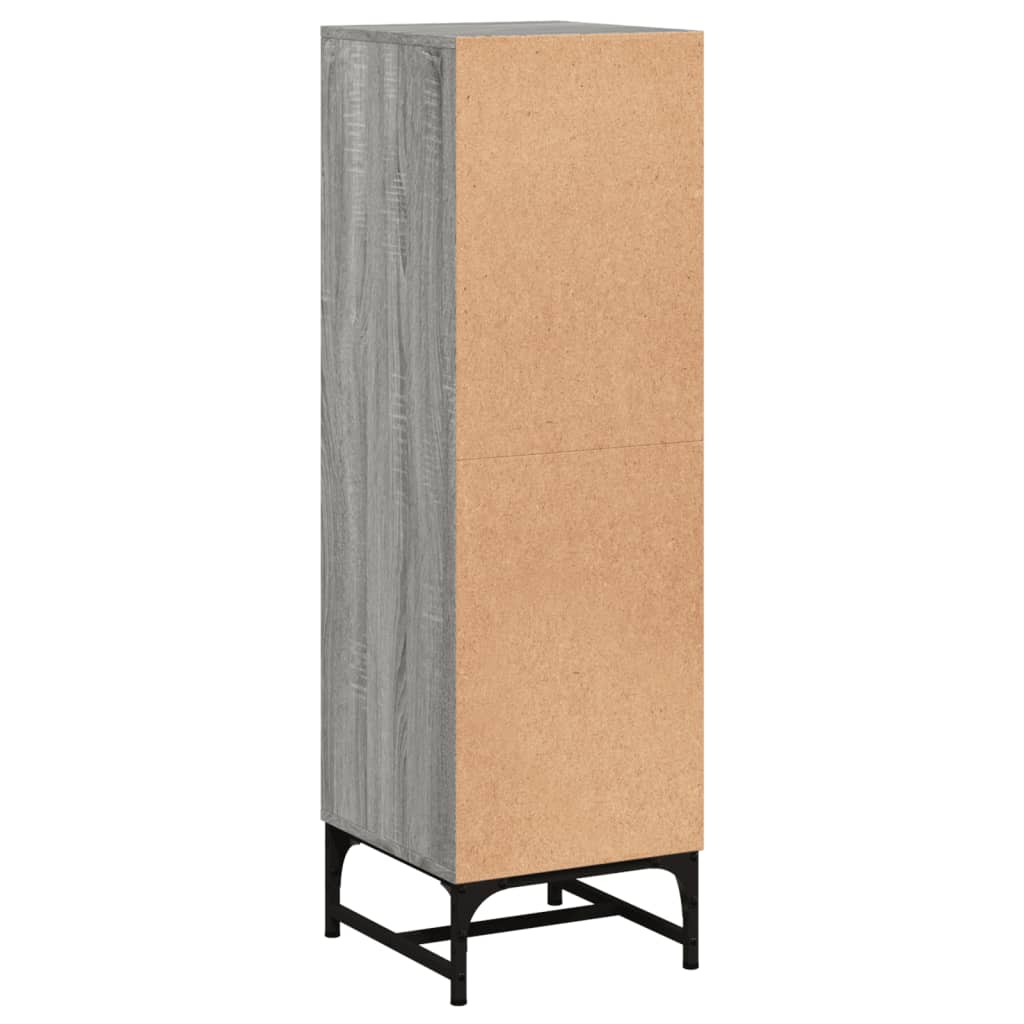 Highboard with Glass Doors Grey Sonoma 35x37x120 cm