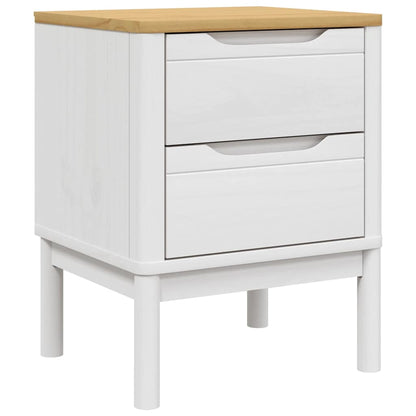 Bedside Cabinet FLORO White 17.7"x15.4"x22.4" Solid Wood Pine
