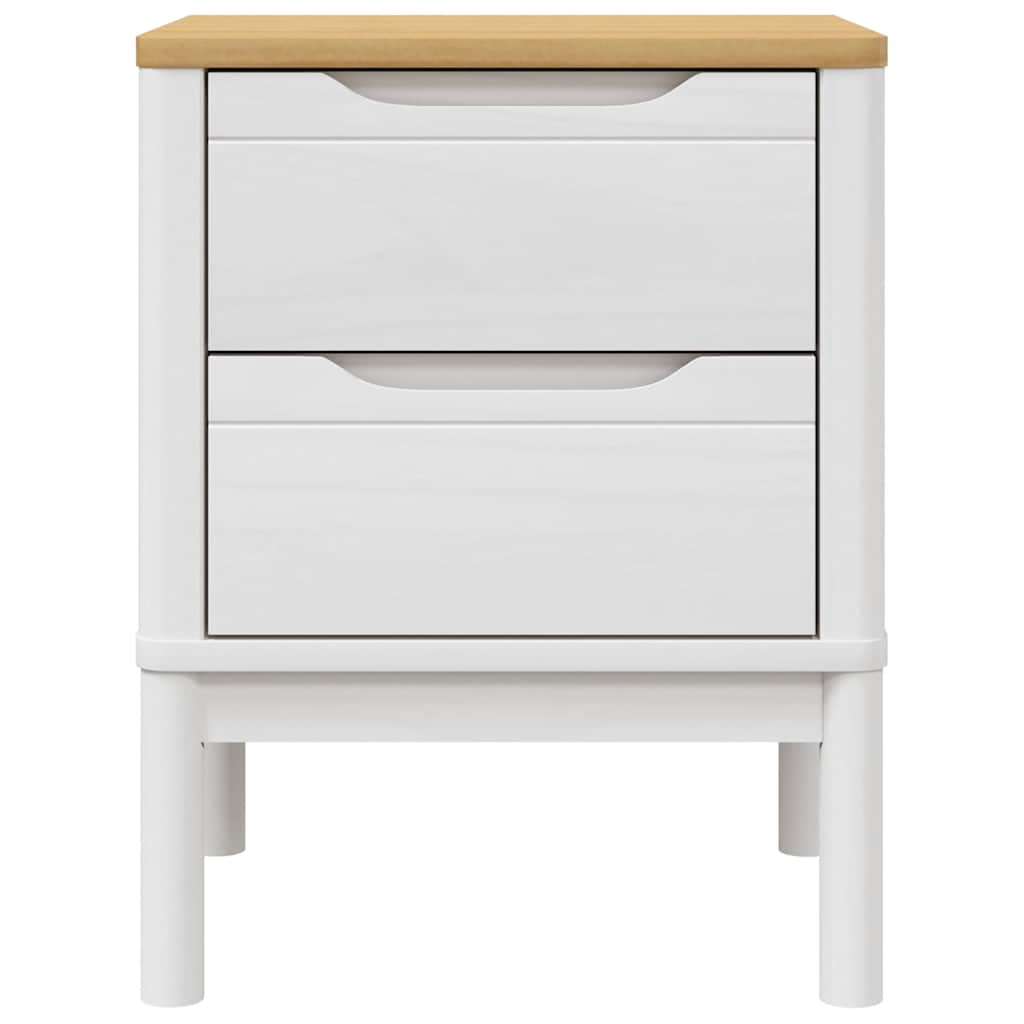 Bedside Cabinet FLORO White 17.7"x15.4"x22.4" Solid Wood Pine