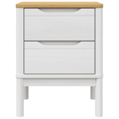 Bedside Cabinet FLORO White 17.7"x15.4"x22.4" Solid Wood Pine