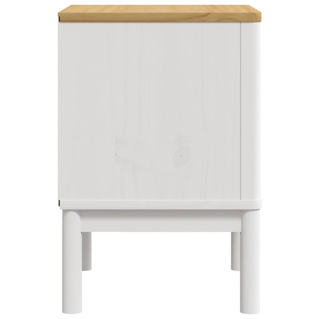 Bedside Cabinet FLORO White 17.7"x15.4"x22.4" Solid Wood Pine