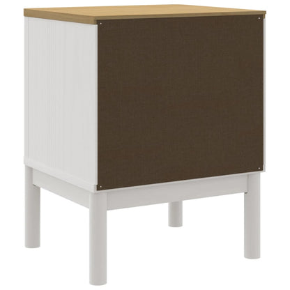 Bedside Cabinet FLORO White 17.7"x15.4"x22.4" Solid Wood Pine