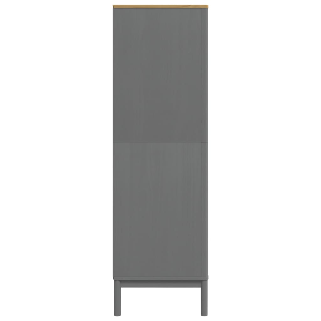 Wardrobe FLORO Gray 30.3"x20.9"x67.3" Solid Wood Pine