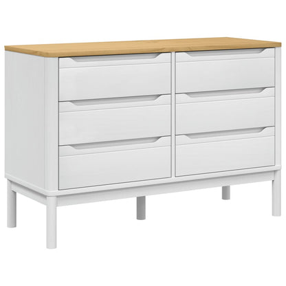 Drawer Cabinet White Solid pine wood Medium Chest of Drawers