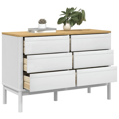 Drawer Cabinet White Solid pine wood Medium Chest of Drawers