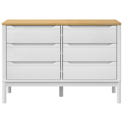 Drawer Cabinet White Solid pine wood Medium Chest of Drawers