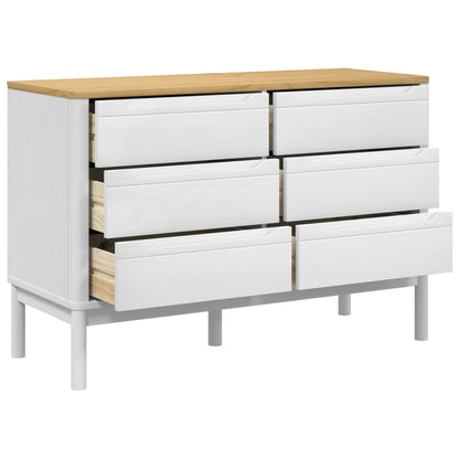 Drawer Cabinet White Solid pine wood Medium Chest of Drawers