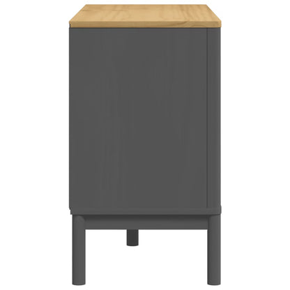 Chest of Drawers FLORO Gray Solid Wood Pine
